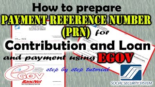 How to generate PRN for SSS Contribution and Loan | EGOV payment for SSS Contribution and Loan