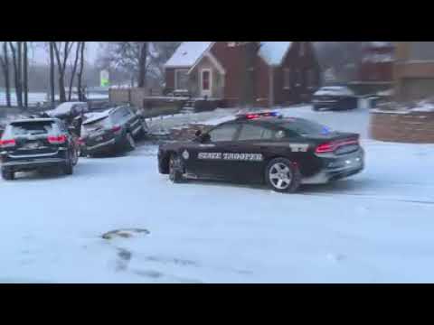 Cop did not expect this on slippery road