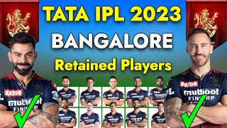 IPL 2023 | RCB Retained Players 2023 | Royal Challengers Bangalore Squad 2023