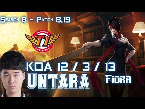 SKT T1 Untara FIORA vs SION Top - Patch 8.19 KR Ranked