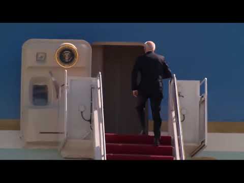 Biden FALLS on stairs of Air Force One THREE TIMES #shorts