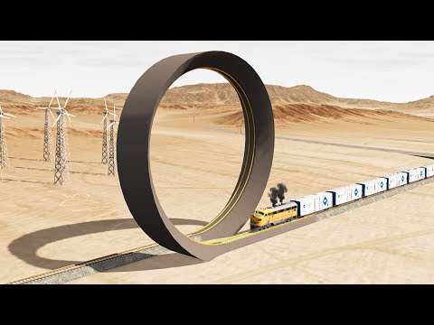 Trains & Cars vs Impossible Vertical Loop Rails in BeamNG.Drive Game - BeamNG OMDs