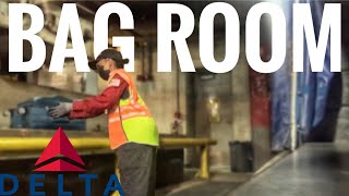Working in the bag room for Delta airlines