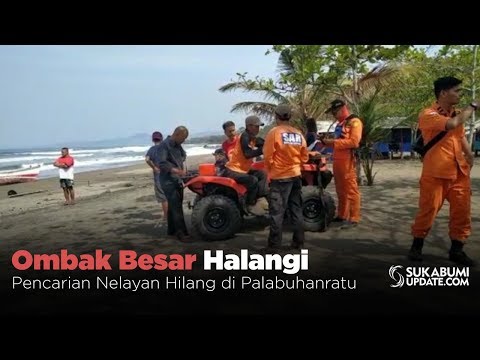 Video: Ombak Besar Halangi Pencarian Nelayan Hilang di Palabuhanratu