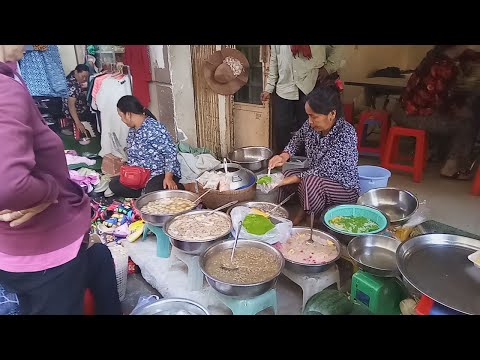 Desserts And Fresh Food Compilation - Food View In Boeung Trabaek - Market In Phnom Penh