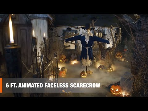 Home Depot Halloween 2022 - 6 ft Animated Faceless Scarecrow [Grave and Bones]