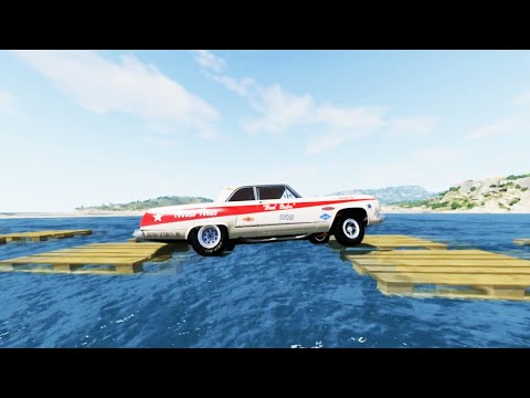 Beamng DRIVE -  Water Pallets cars Sliding