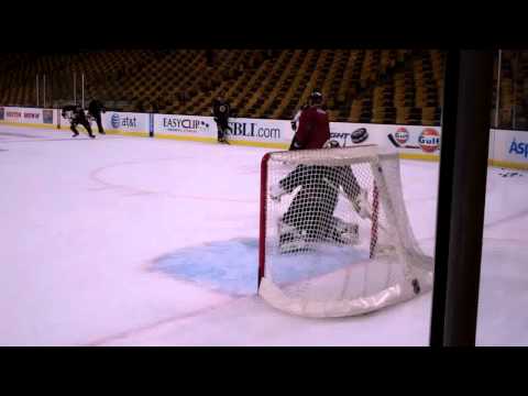 April 25 2011 Boston Bruins Tim Thomas practice NHL Montreal Canadiens.flv