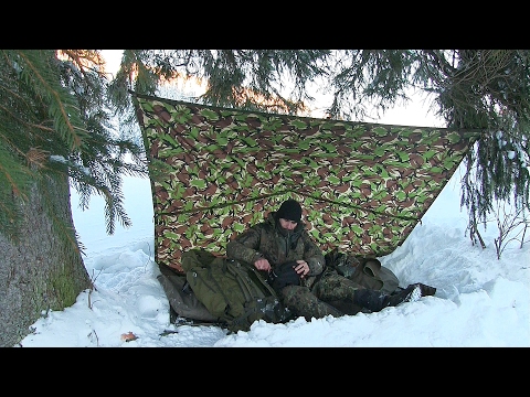 Solo Mountain Winter Overnight Bushcraft Camp