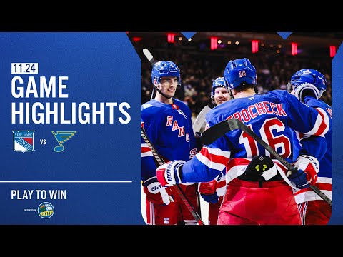 GAME HIGHLIGHTS | 2025-26: New York Rangers vs St. Louis Blues (11/24/25)