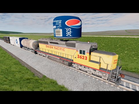 Pepsi Hydraulic Press VS Train | Beamng drive | Crash