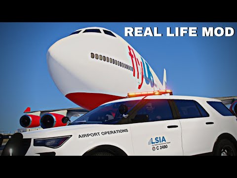 Inside LSIA with Airport Operation - GTA 5 Real Life Mod #airplane