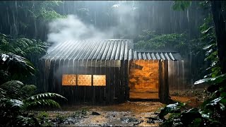 Beat Stress & Goodbye Insomnia in 12 Hours with Heavy Rain & Thunder Sounds on a Tin Roof at Night