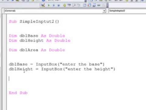 11. Introduction to Programming with VBA - Simple Input With The InputBox Function