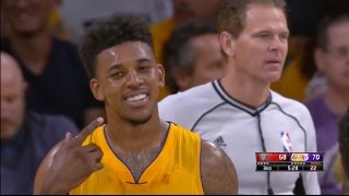 Nick Young gets mad at the ref after teammate 'fouled' him
