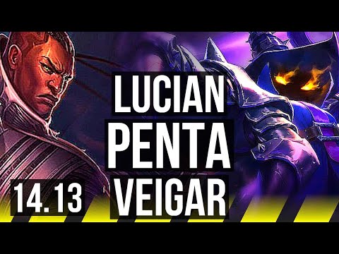 LUCIAN & Braum vs VEIGAR & Alistar (ADC) | Penta, Legendary, 19/5/7 | NA Grandmaster | 14.13
