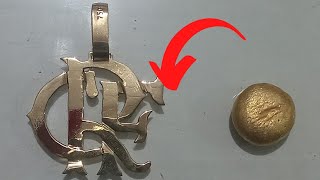 Pingente do FLAMENGO em ouro 18 k serrado a mão com 3.2 gramas
