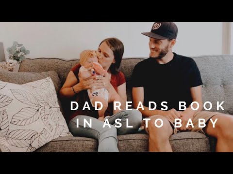 Deaf and Hearing Couple: Dad Signing a Story in ASL to Daughter