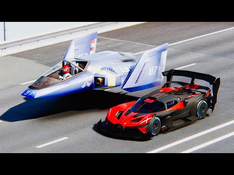 Bugatti Bolide GTR Concept vs Blue Falcon F-ZERO at Drag Race 20 KM