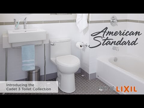Cadet 3 Triangle 1.6 GPF/6.0 LPF Left Trip Lever Chair Height Round-Front Toilet // BONE // YouTube Video