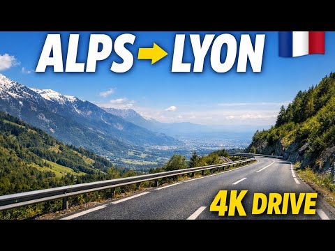 French Alps to Lyon 🇫🇷 Scenic 4K Drive | Relaxing Road Trip (No Talking)