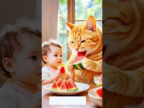 A Cat Rescued a Human Baby and Took Care Like Her Own!" #shorts #viralshorts #catstoryWatch this