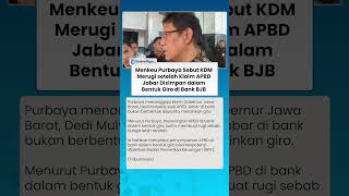 Menkeu Purbaya Sebut KDM Merugi setelah Klaim APBD Jawa Barat Disimpan dalam Bentuk Giro