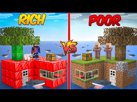RICH vs POOR Sea Island in Minecraft
