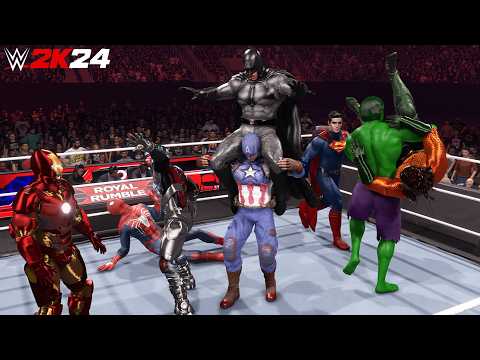 Marvel Heros Vs Dc Heros Royal Rumble Match 2025 - WWE 2K24 - PS5 [4K 60FPS]