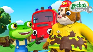 Muddy Water Rescue!😱 | Gecko's Garage 🚚 | Cartoons For Kids | Toddler Fun Learning