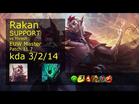 Rakan Support vs Thresh - EUW Master 3/2/14 Patch 11.7 Gameplay