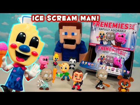 Ice Scream vs Piggy vs Granny vs Baldi?! Frenemies Blind Bag Figures! Video Game Smash Bros!