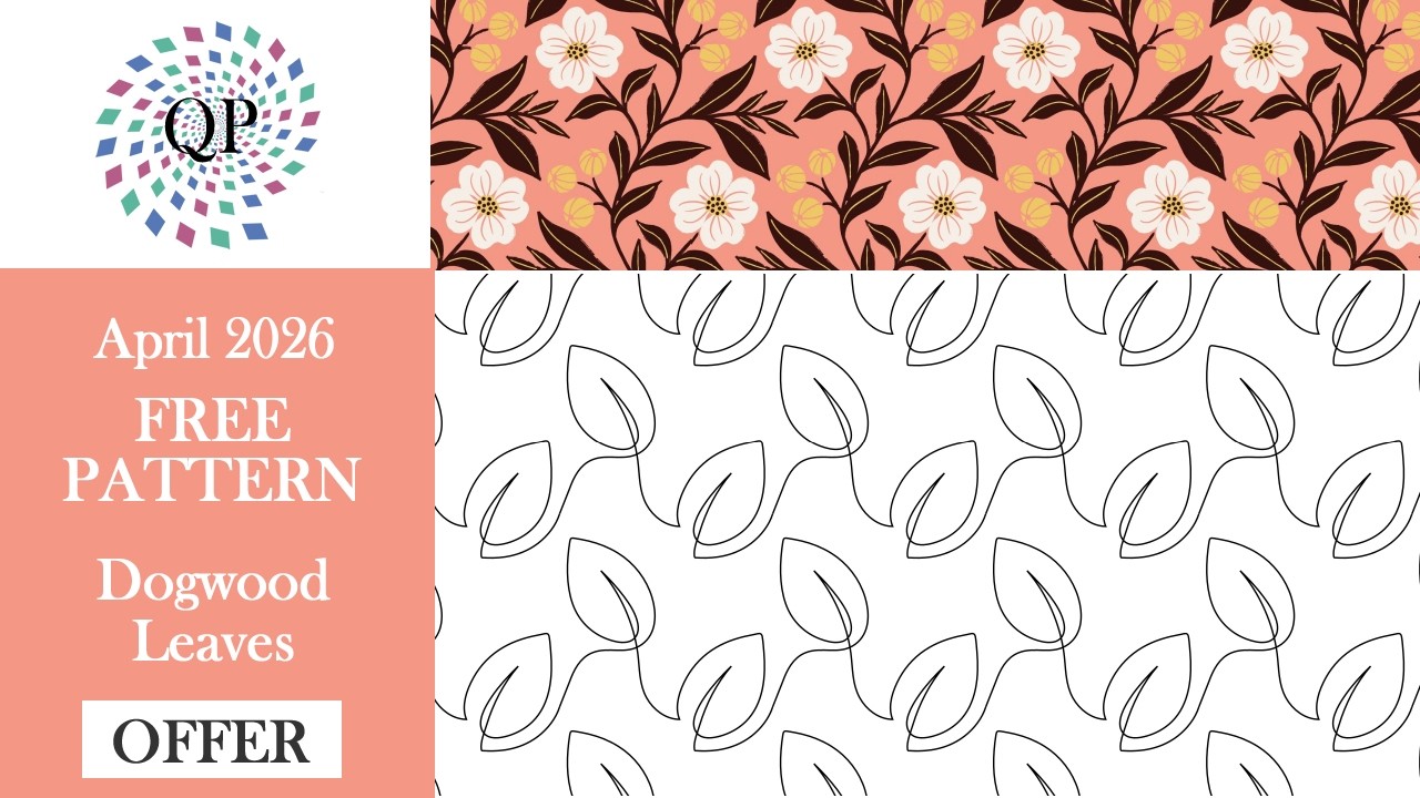 Free Quilting Pantograph for April 2026 - Dogwood Leaves