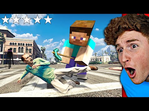 Playing MINECRAFT In GTA 5.. (GTA 5 Mods)