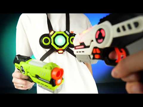 Пистолеты с мишенями: 2 бластера, 2 мишени, свет, звук, вибрация, парогенераторы, ремни (2 вида) (869-24)