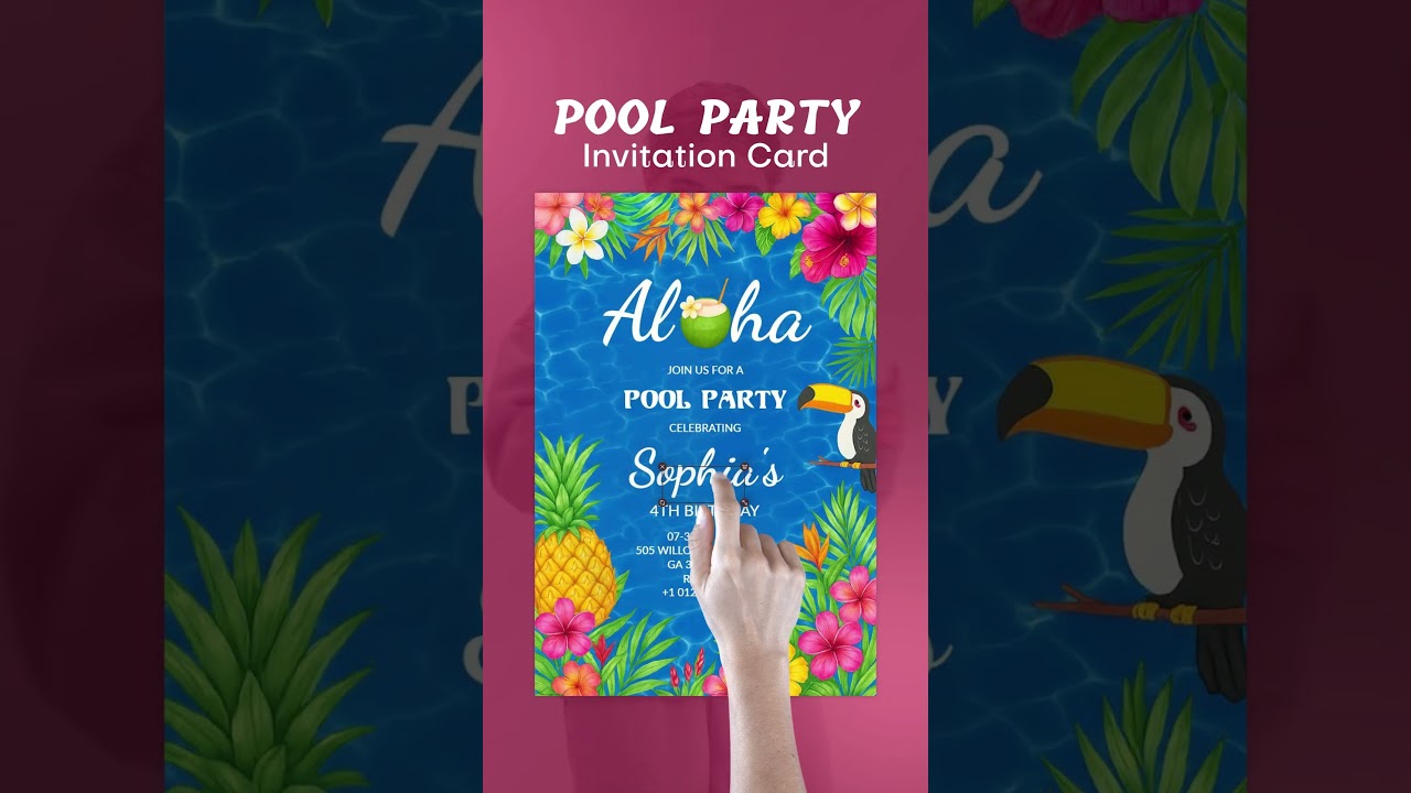 How to Create a Pool Party Invitation Card? [Quick Process] #poolparty #invitation #invitationdesign