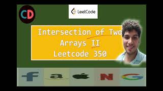 YouTube video 'Intersection of Two Arrays II | Leetcode 350 | Live coding session'