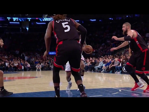 Kyle O'Quinn Dunk Over DeMarre Carroll And-One | Raptors vs Knicks | 4/9/17