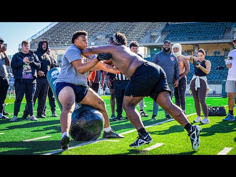 THE STRONGEST FOOTBALL PLAYERS EVER WENT AT IT! (OL vs DL 1on1’s for $10K)