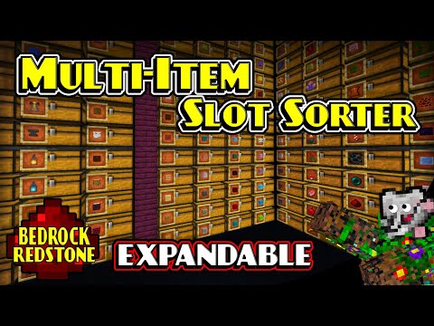 Multi-Item Slot Sorter Expandable | Minecraft Bedrock Redstone Tutorial | MCPE XBOX PS