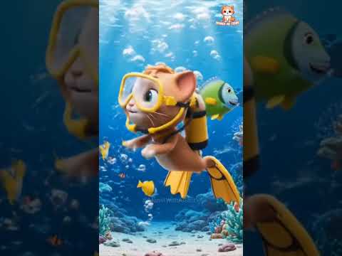 Cat Diving Underwater 🐠 #manikwithaistory