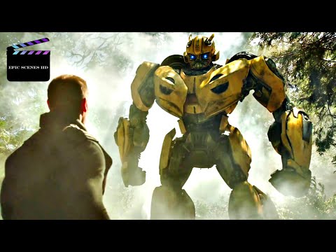 BUMBLEBEE (2018) - Bumblebee landed on earth and surrounded by the U.S army scene HD