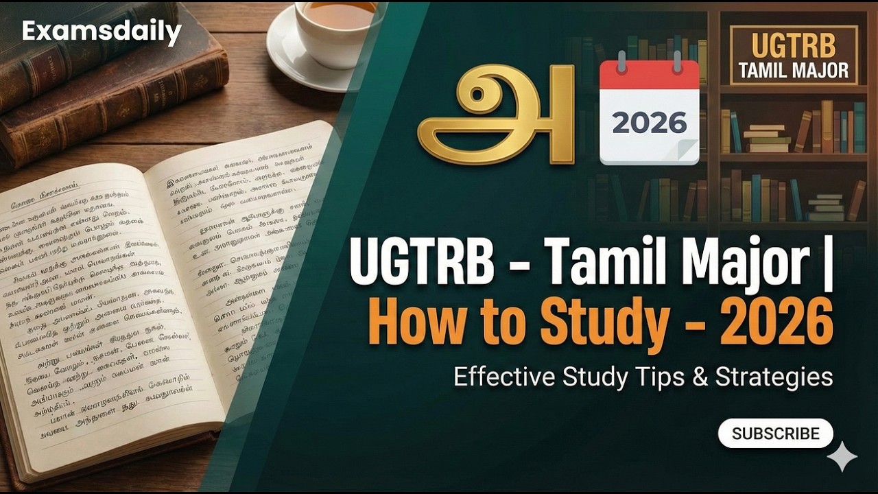 UGTRB -Tamil Major | How to Study - 2026 | For Classes Call : 8940400154
