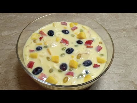 fruit Custard by Shabana's kitchen | Summer Dessert Recipe | trifle Recipe | Easy Dessert
