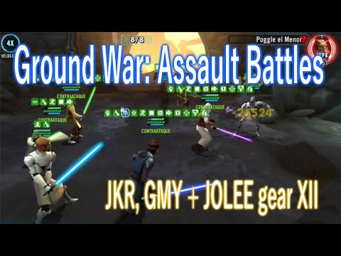 SWGOH Ground War: Assault Battles Tier II with JKR, GMY and Jolee GEAR XII