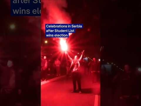 Celebrations in Serbia after elections