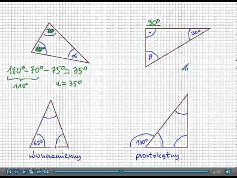 Miary kątów w trójkątach - Matematyka Szkoła Podstawowa i Gimnazjum