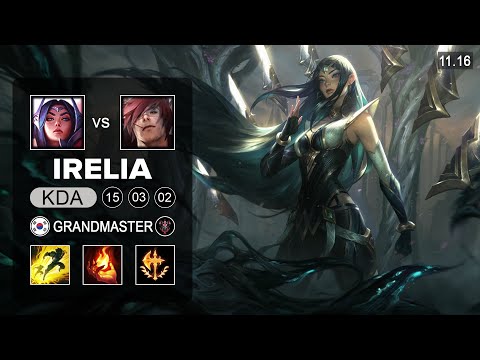 Irelia Mid vs Sett - KR Grandmaster Patch 11.16
