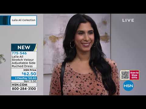 Laila Ali Stretch Velour Adjustable Ruched Dress