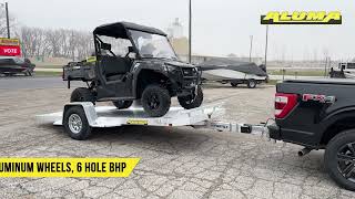 New 2026 Aluma 8214H-ESA-S-TG Tilt Trailer / ALL ALUMINUM / 80" WIDE X 14'6" LONG